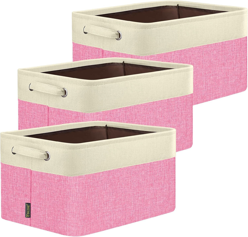 BALEINE 3 Pack Fabric Closet Storage Bins