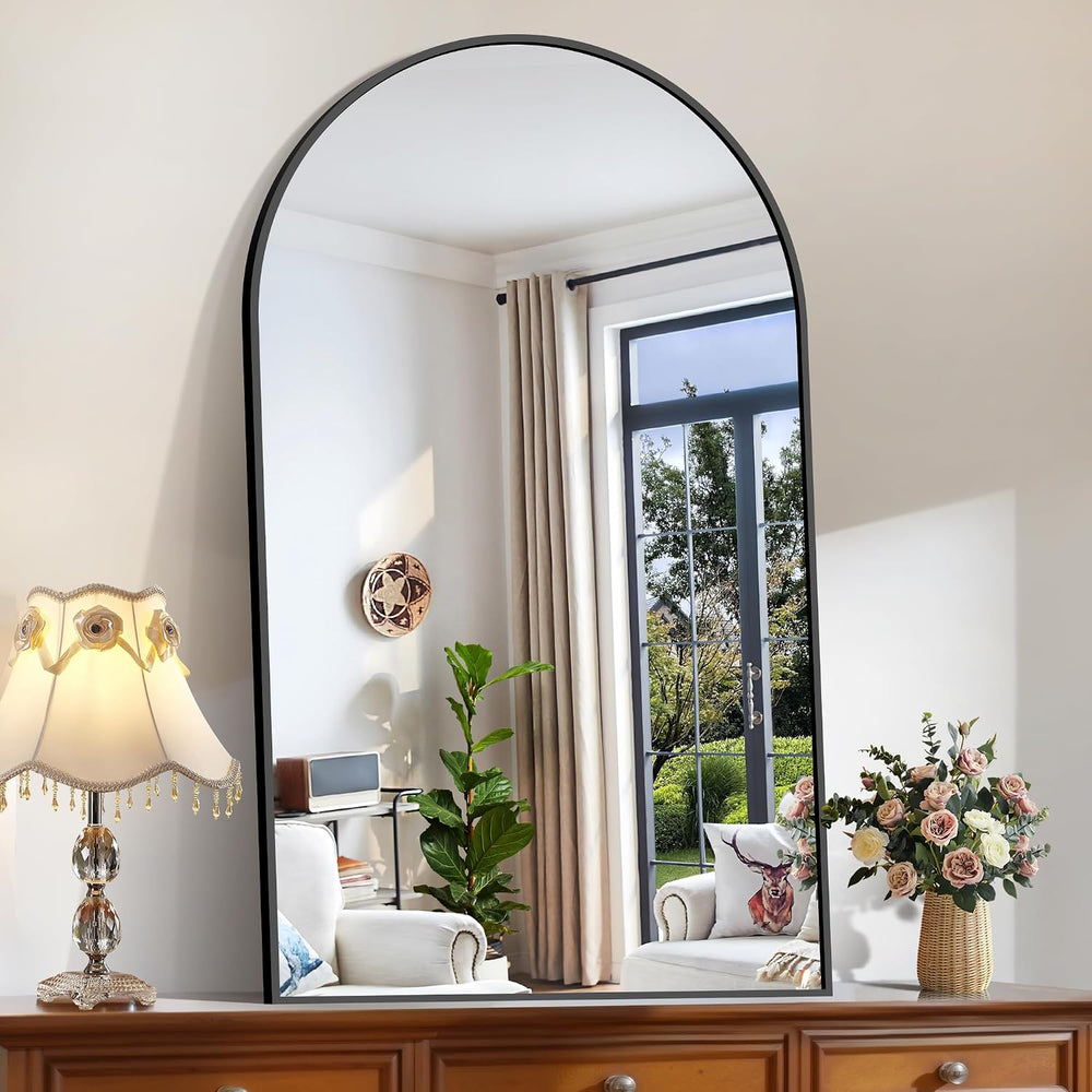 CIRCUMI Arched Wall Mirror, 30"x50" Black Arched Mirror for Bathroom