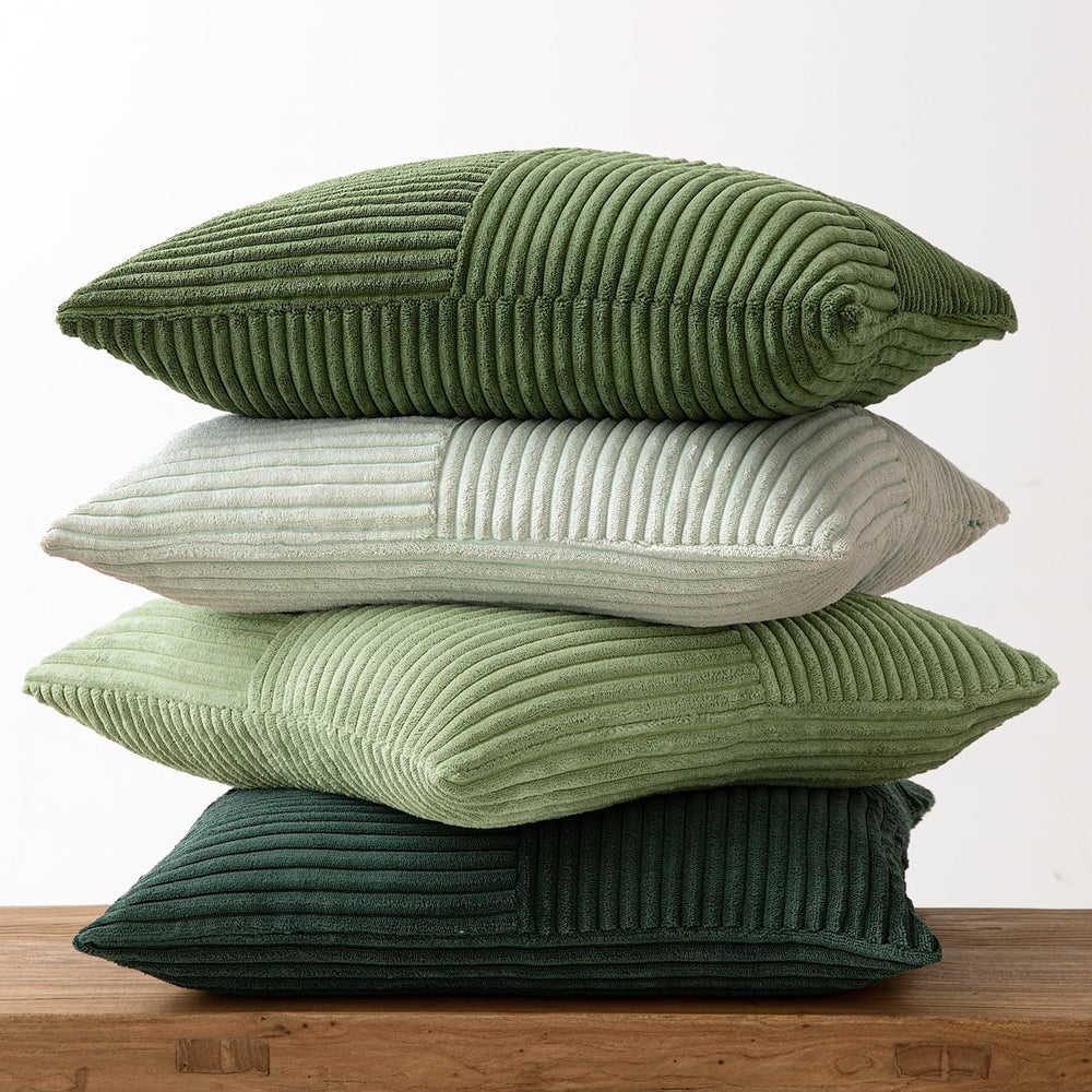 MIULEE Corduroy Sofa Cushion Covers Green Series 45 x 45 cm Set 4 Pieces Mode...