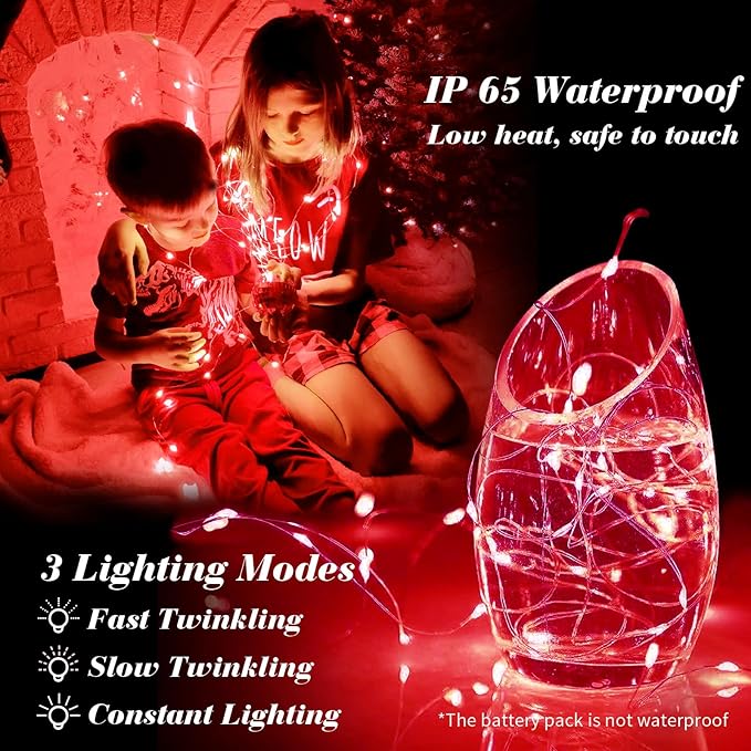 ZGWJ 100 Pack Fairy Lights Battery Operated, 7ft 20 Mini LED Fairy String Lig...