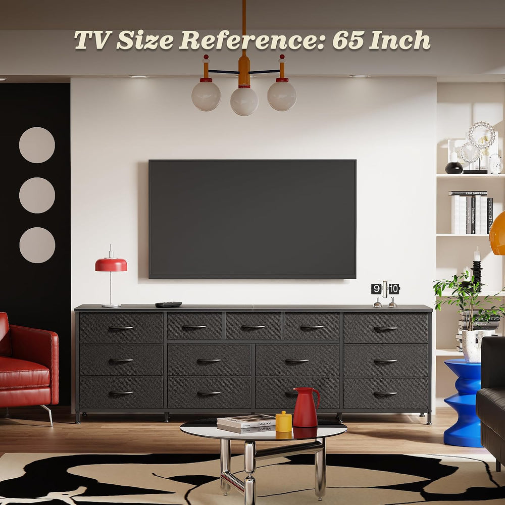 Huuger 70 Inch Long Dresser for Bedroom, TV Stand for 65, 75, 80 Inch TV