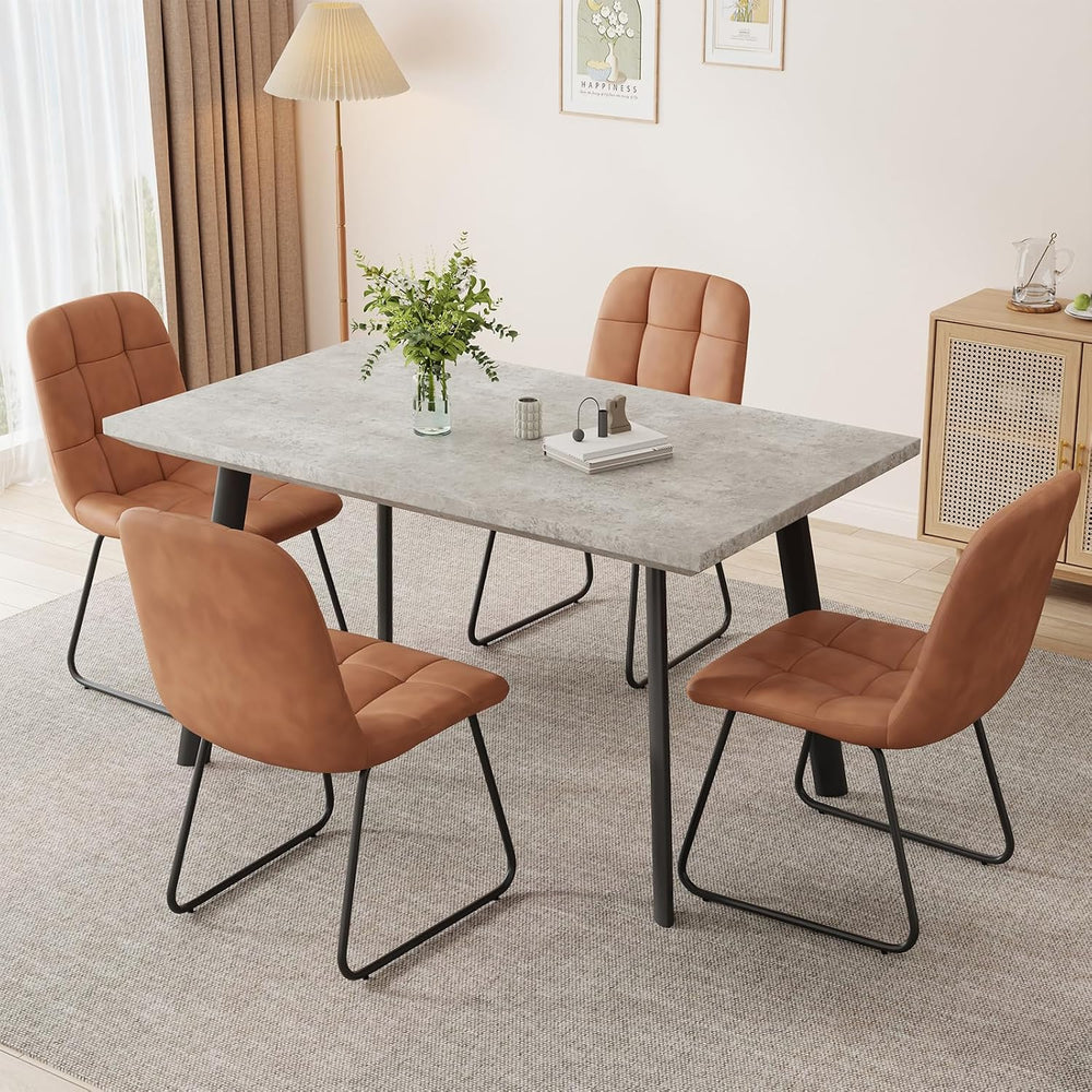 ZckyCine 46.5" Grey Dining Table Set for 4, 5-Piece Modern Kitchen Table...