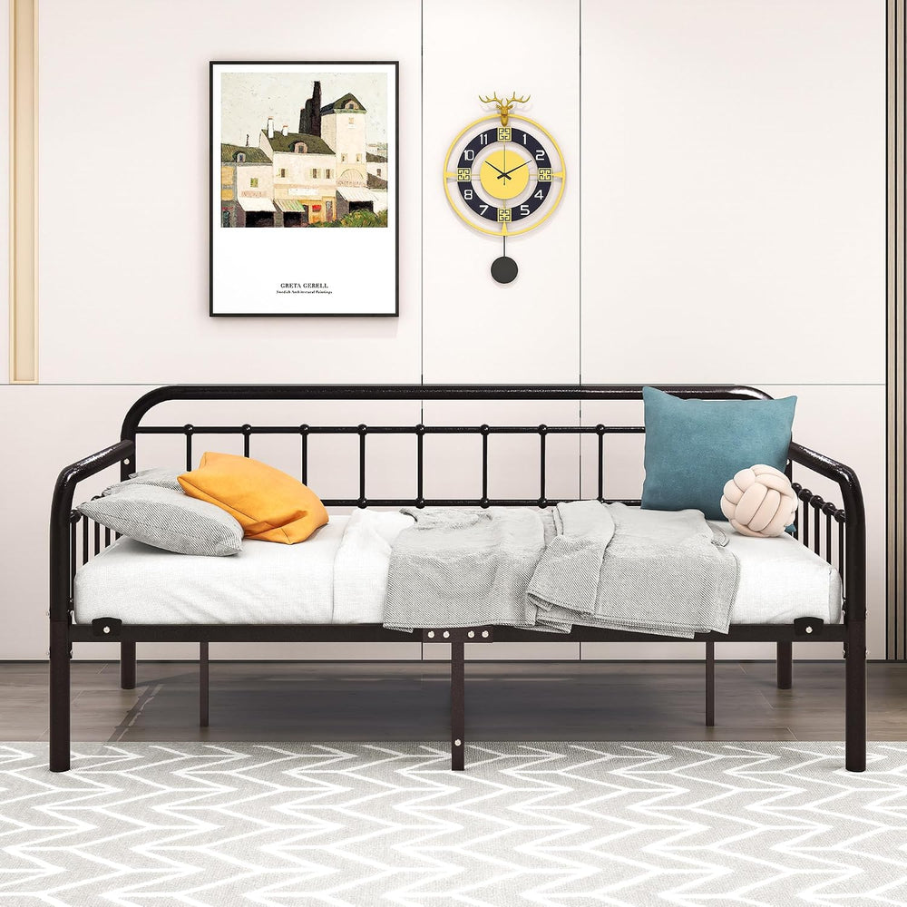 HOMERECOMMEND Metal Twin Daybed Frame for Living Room,Dark Copper