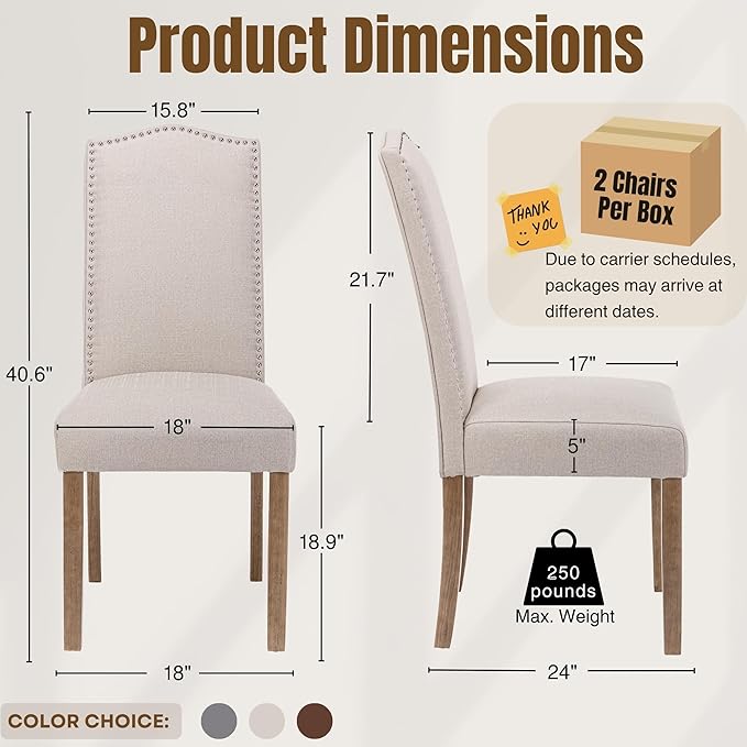 Upholstered Dining Chair Modern Stylish Parsons Kitchen Diner High Back with ...