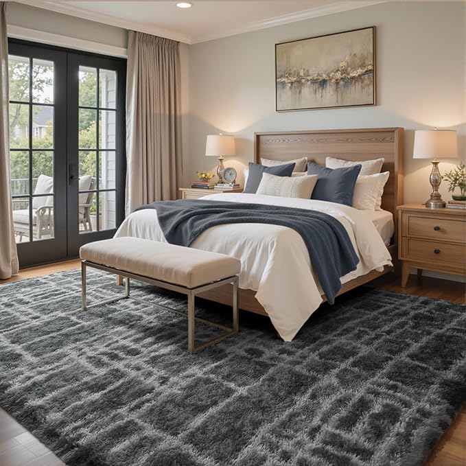 5x7 Ft Large Shag Rugs for Bedroom Living Room, Tie Dyed Ultra Soft Fluffy