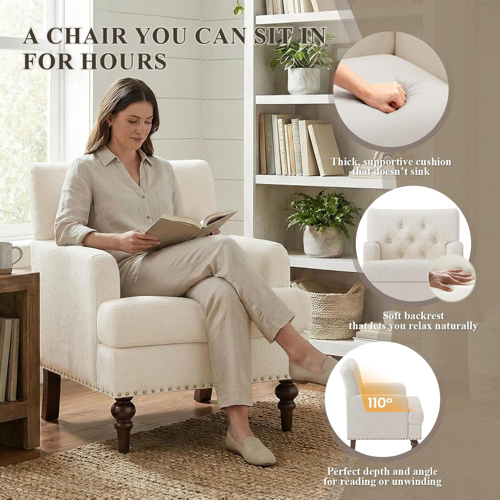 MALOL Upholstered Accent Chair Set of 2, Comfy Reading Chair for Living Room,...