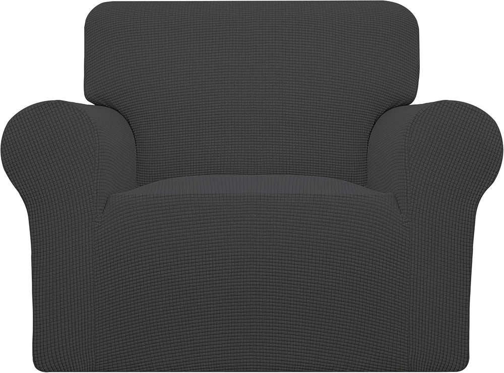 Easy-Going Stretch Oversized Chair Slipcover with Arm Washable Dark Gray