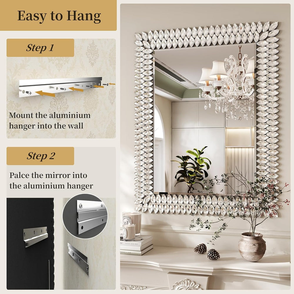 Kelly Miller 24"x36" Jeweled Luxury Rectangle Decorative Wall Mirror