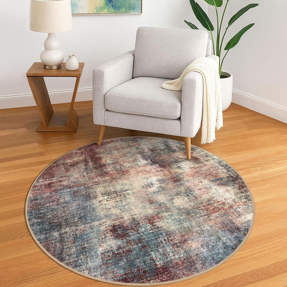 IOHOUZE Round Area Rug 5 Ft Circle Entryway Rugs Round Washable Door Mat Indoor