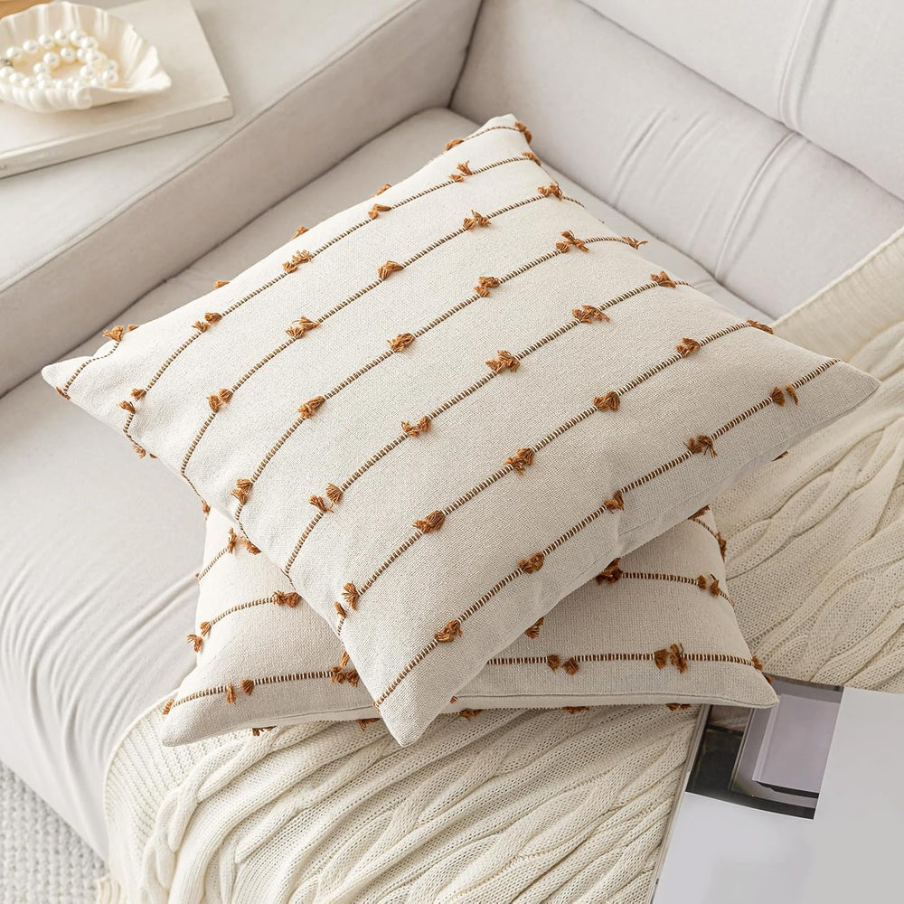 YEENAASY Boho Throw Pillow Covers 22x22 Set of 2 Farmhouse Pillow Cases