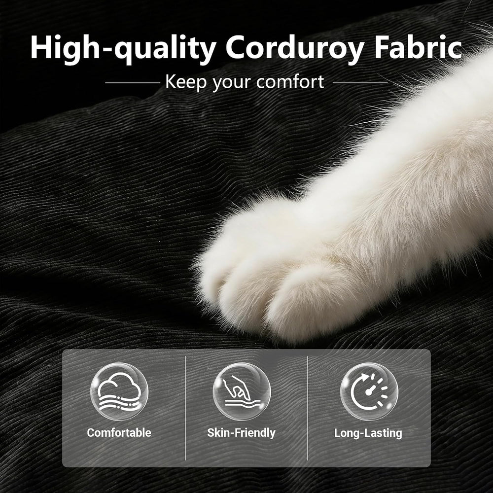 39" Modular Single Boneless Cloud Sofa, Corduroy Corner Chair Left Arm M...