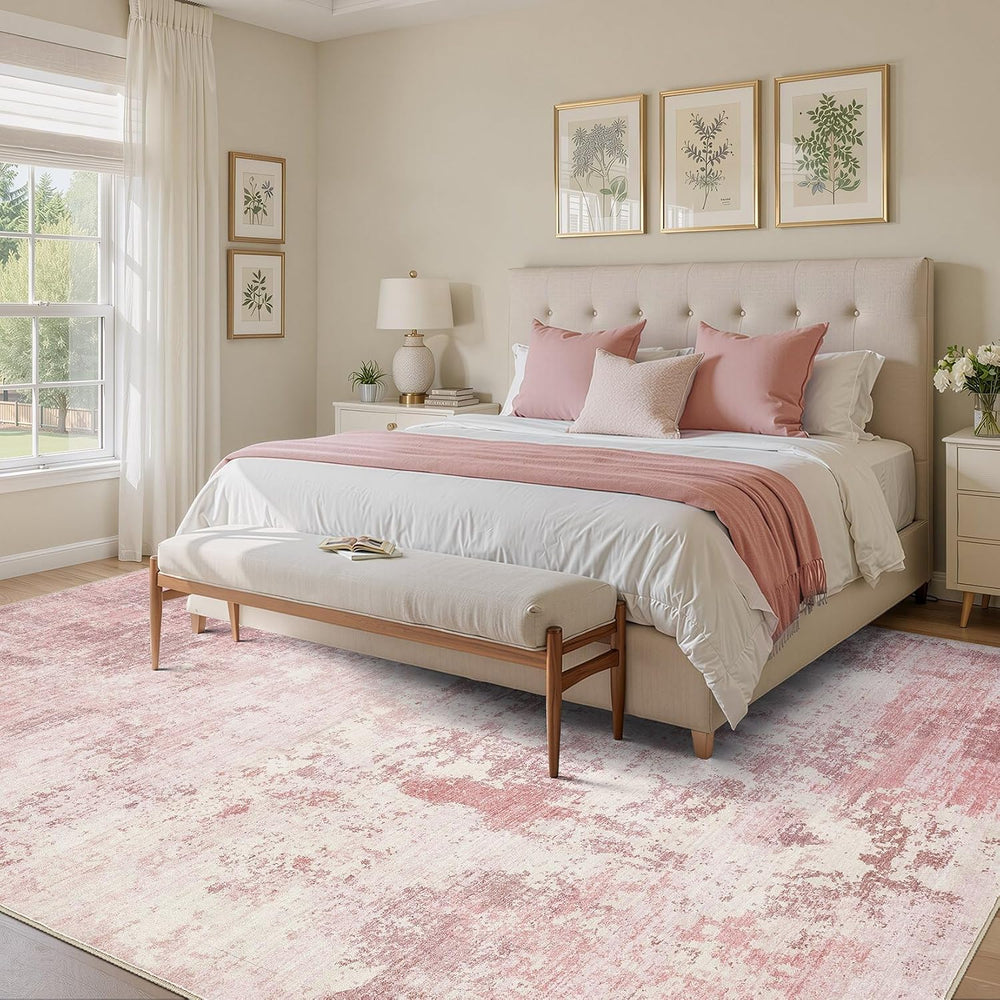 UERMEI 6x9 Area Rug Living Room Rugs - Washable Neutral Modern Abstract Soft ...