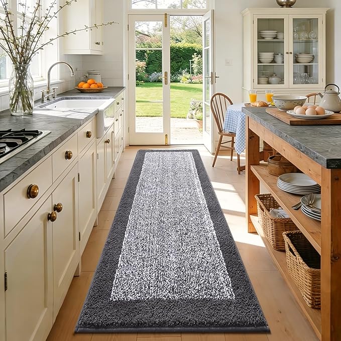 70x24 Long Bathroom Rugs Washable Non Slip, Soft Absorbent Quick Dry Mats