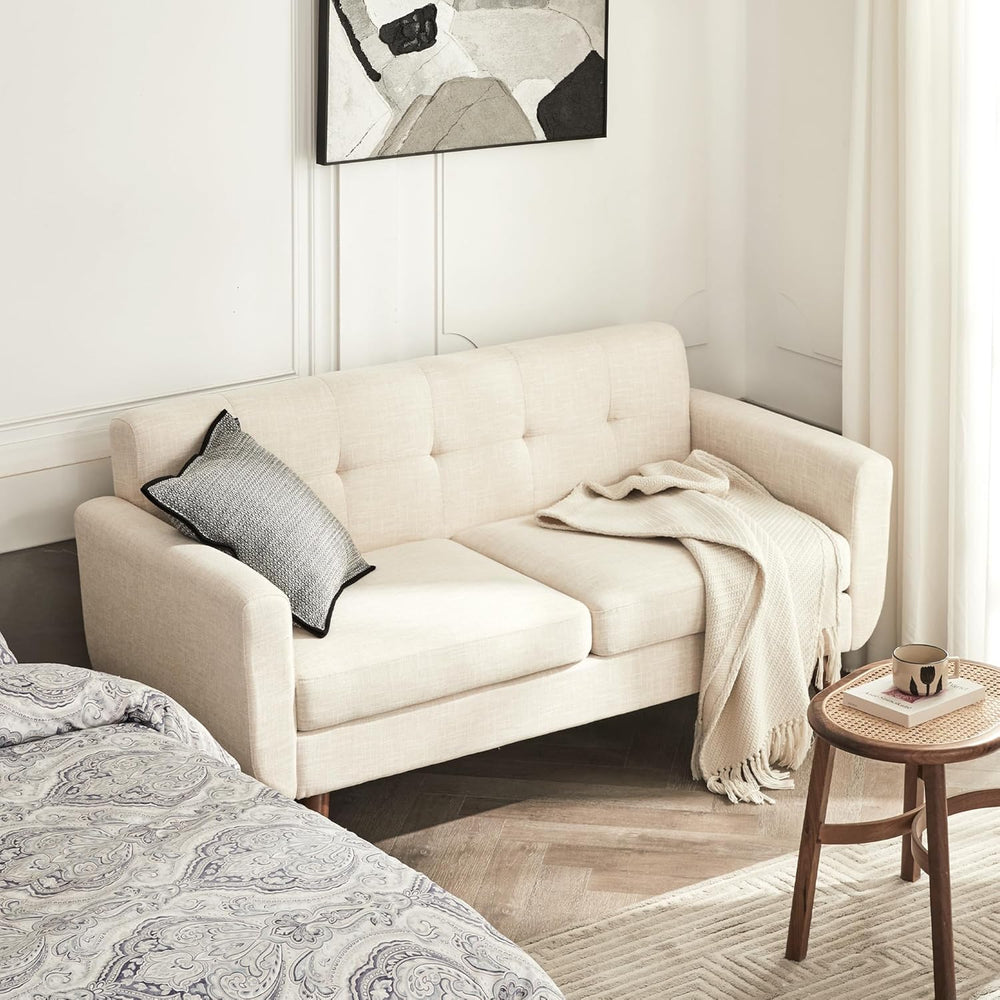 Tbfit 65" W Loveseat Sofa, Mid Century Modern Decor Love Seat Couches fo...