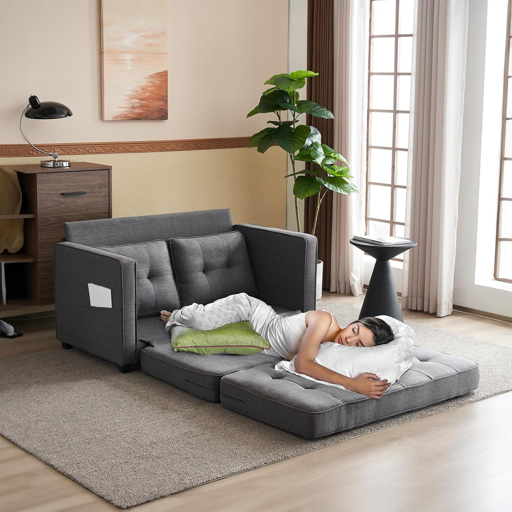 VINGLUpgraded Loveseat Sleeper, 53.5"W 83"L Convertible Sofa Bed Co...