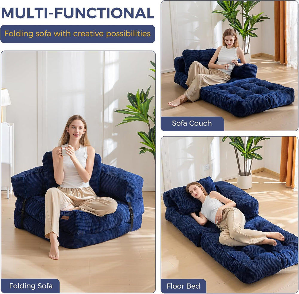 MAXYOYO Folding Sofa Bed, Convertible Chair Bed with Pillow