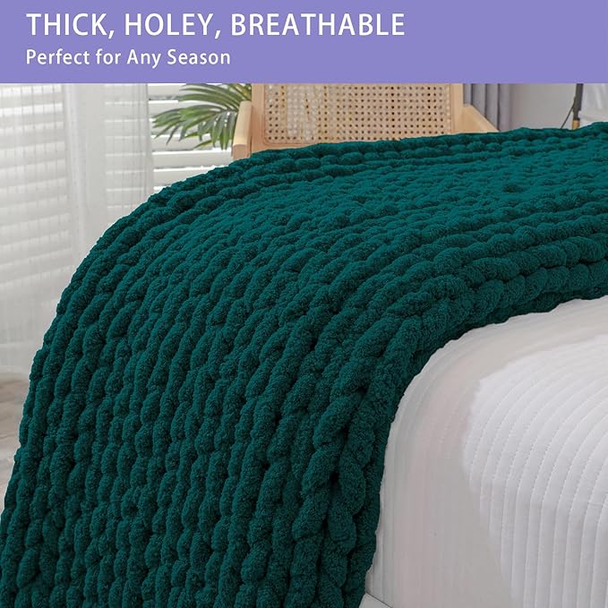 Bigacogo Chunky Knit Throw Blanket