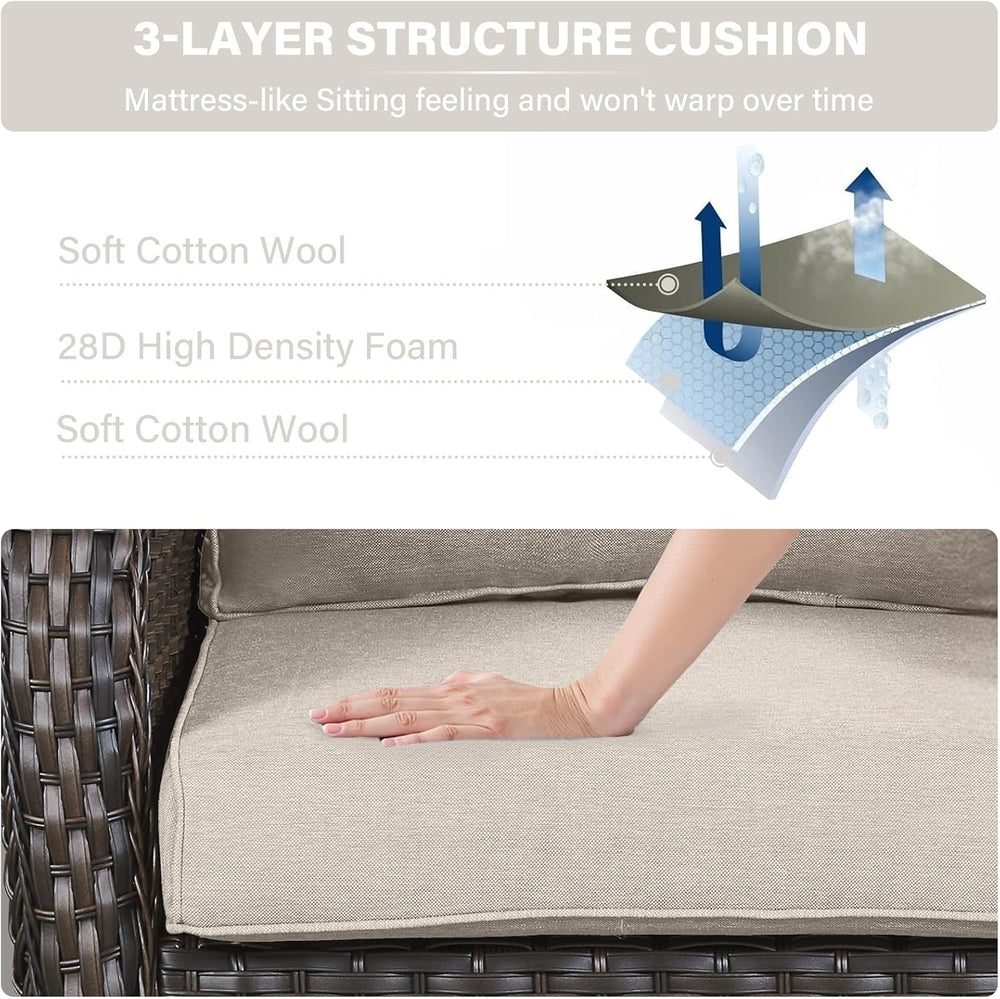 Outdoor Chair Cushions 5 Sets- 22 * 24" Patio Furniture Cushions with Re...