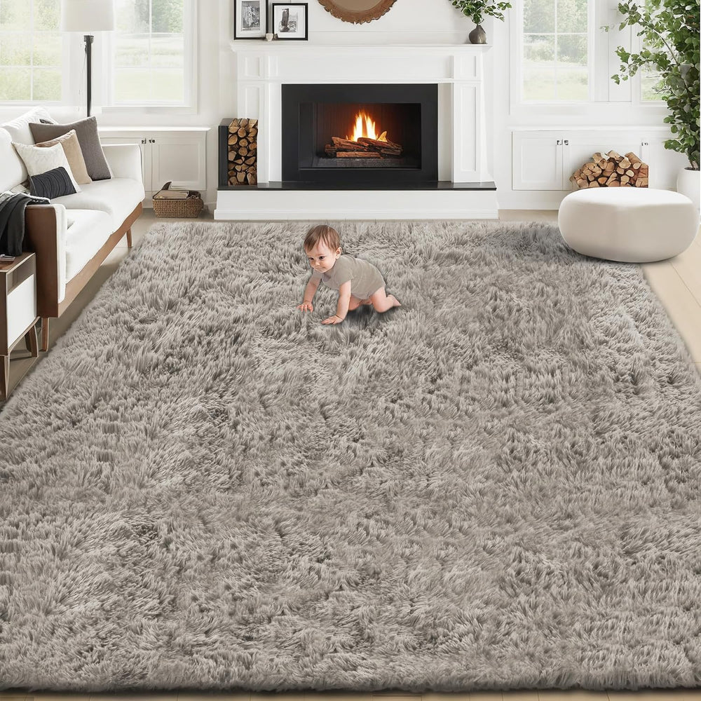 6x9 Area Rugs for Living Room: Fluffy Shag Soft Washable Rug Large Fuzzy Plush