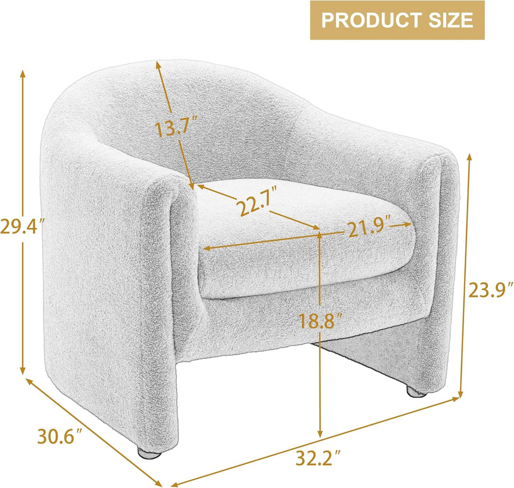 Accent Chair, Modern Boucle Fabric Armchair for Living Room, Comfy Upholstere...