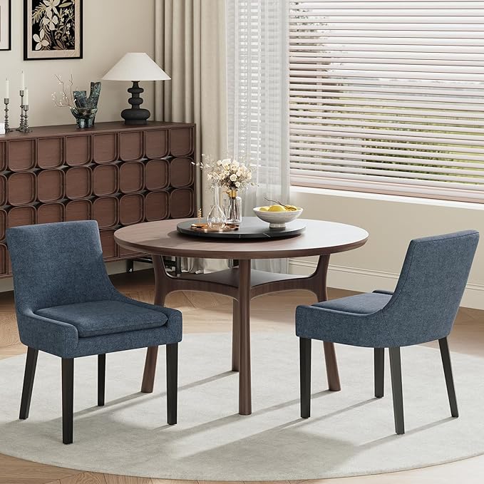 Modern Dining Chairs Set of 6, Upholstered Corduroy Dining Room Chairs with W...