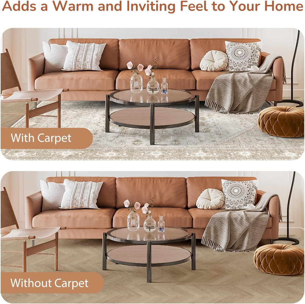OPPODREAM Soft Area Rugs 6x9, Persian-Inspired Washable Rug, Beige