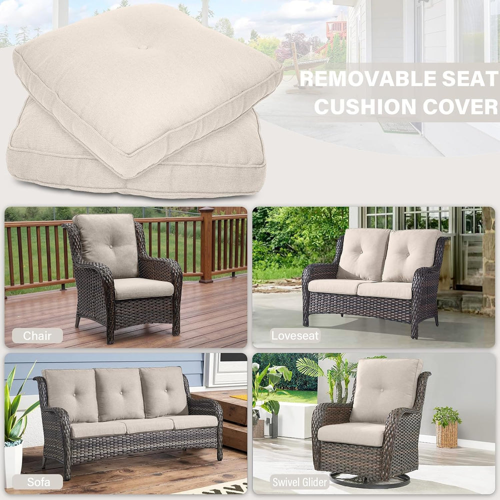 Outdoor Chair Cushions 5 Sets- 22 * 24" Patio Furniture Cushions with Re...