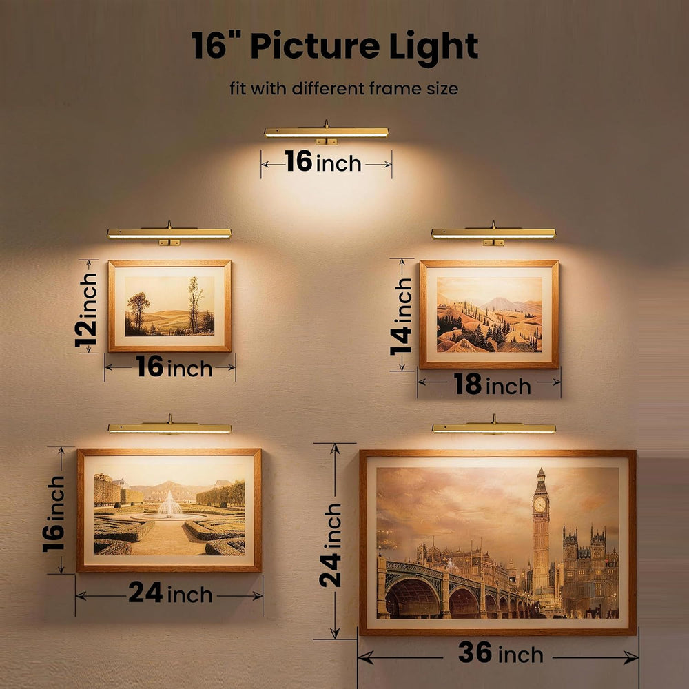 Picture Light Battery Rechargeable, 3Pack Picture Light for Wall with Remote,...