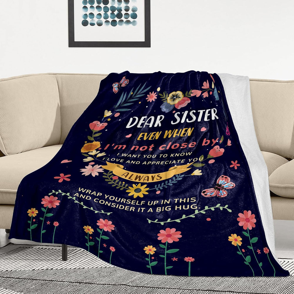 Sister Blanket Gifts for Women, Sister Birthday Gifts for Valentines