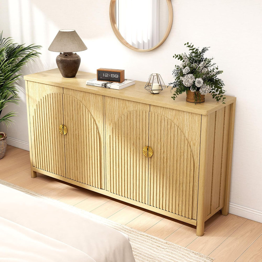 Sideboard Cabinet with Storage - 63” Large Kitchen Buffet Table, Adjustable S...
