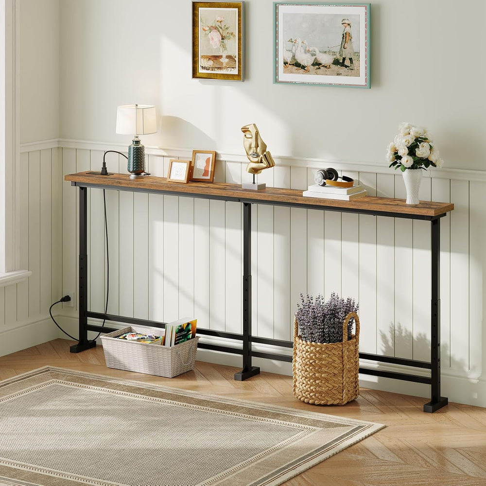 YATINEY 78.7" Console Table with Adjustable Height (27.6"-35.4"...