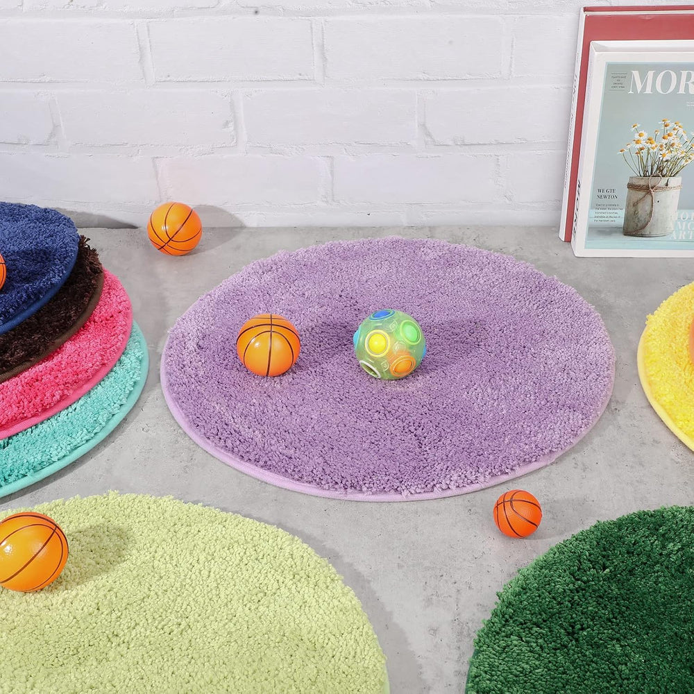 Funtery 6 Pcs Round Classroom Carpet Seats 18 Inch, 6-Color Set,Round