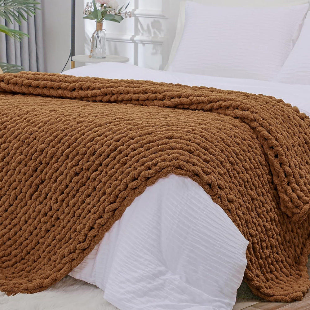 Bigacogo Chunky Knit Throw Blanket