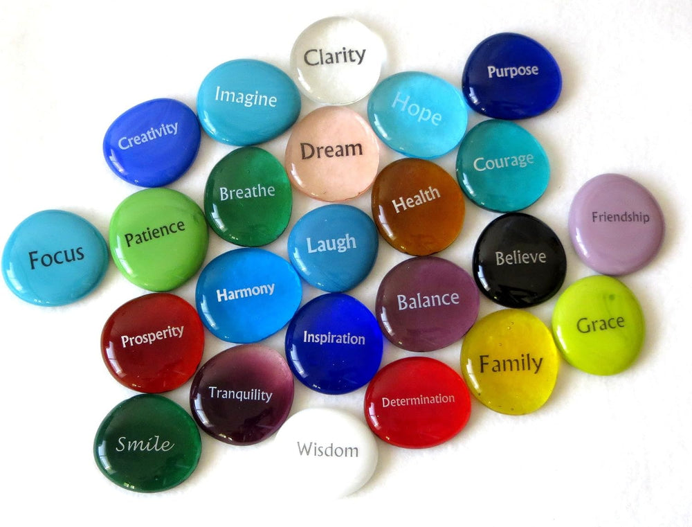 Lifeforce Glass Focus Glass Stones, 24 Inspiring, Encouraging and Motivating ...