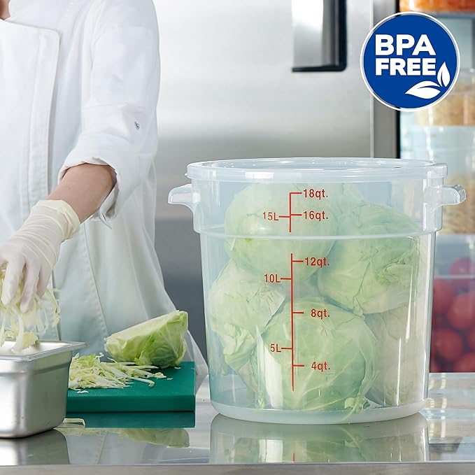 CURTA 18 Quart Translucent Round Food Storage Container