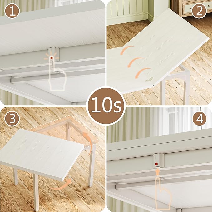 Dining Table Set for 4, Extendable Kitchen Table Cushion Chairs Set of 4, Rec...