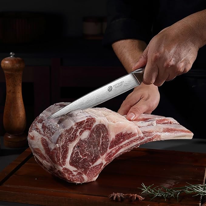YOTSUBA Japanese Carving Knife and Fork Set, Razor-Sharp German Stainless Steel