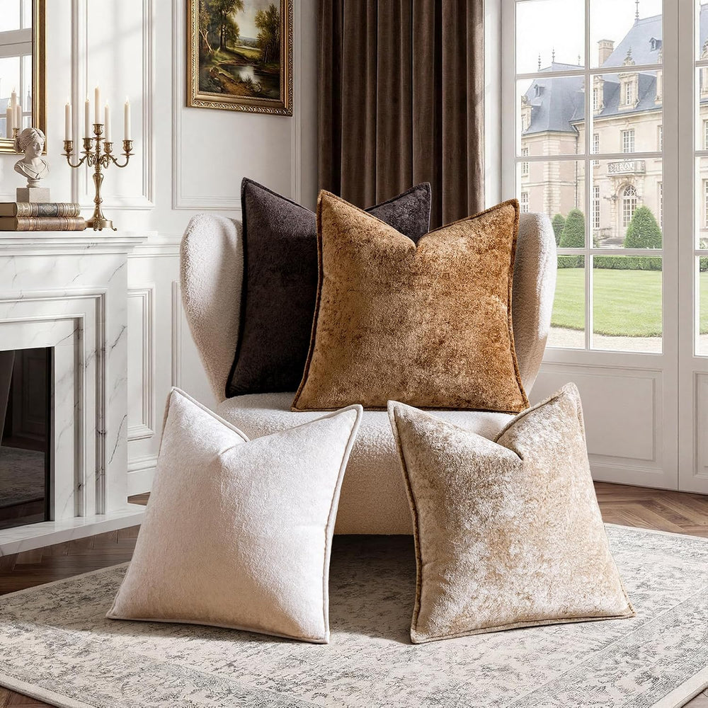 a moment Throw Pillow Covers 22X22 Inch 4 Packs,Soft Velvet Decorative Pillow...