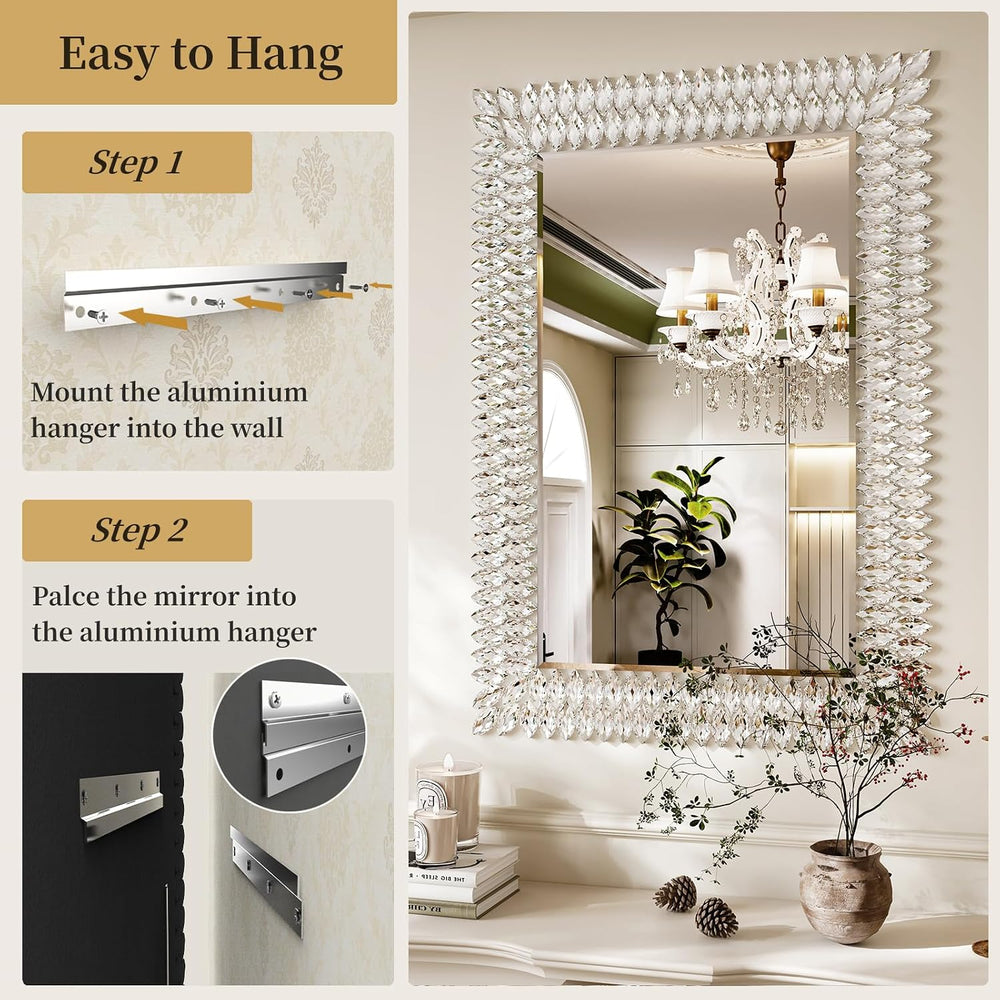 Kelly Miller 28"x40" Jeweled Luxury Rectangle Decorative Wall Mirror