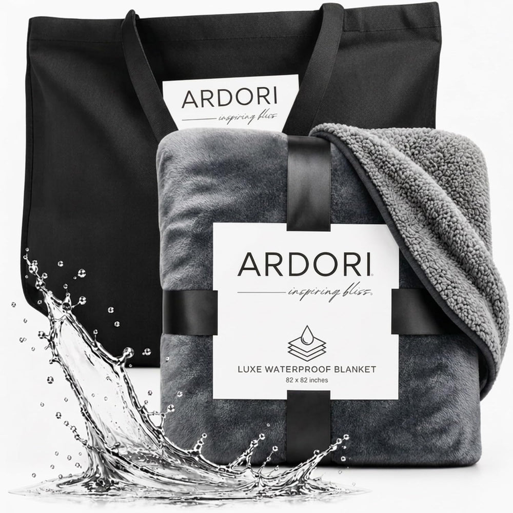 Waterproof Blanket for Bed King Size, Gray, Soft Fleece, 82x82