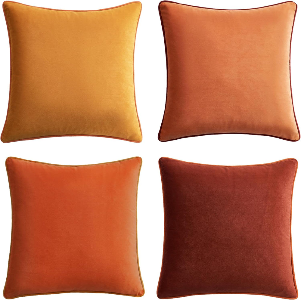 MONDAY MOOSE Decorative Throw Pillow Covers Cushion Cases, Set of 4 Soft Velv...