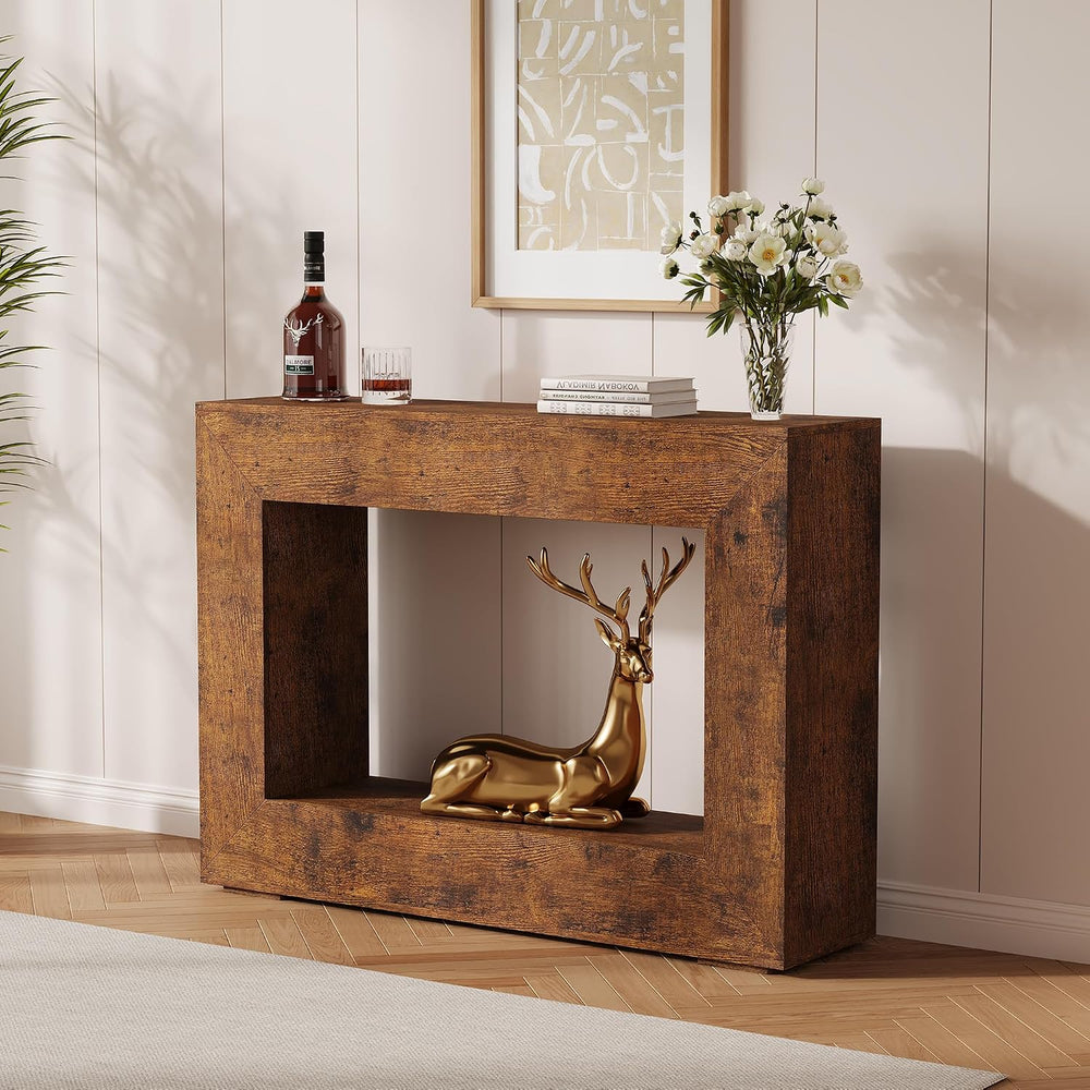 47" Farmhouse Console Table - Long Sofa Table Behind Couch, Wooden Entry...