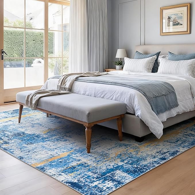 Rugflix 5x7 Area Rugs for Living Room, Washable Large Rug Stain-Resistant Low