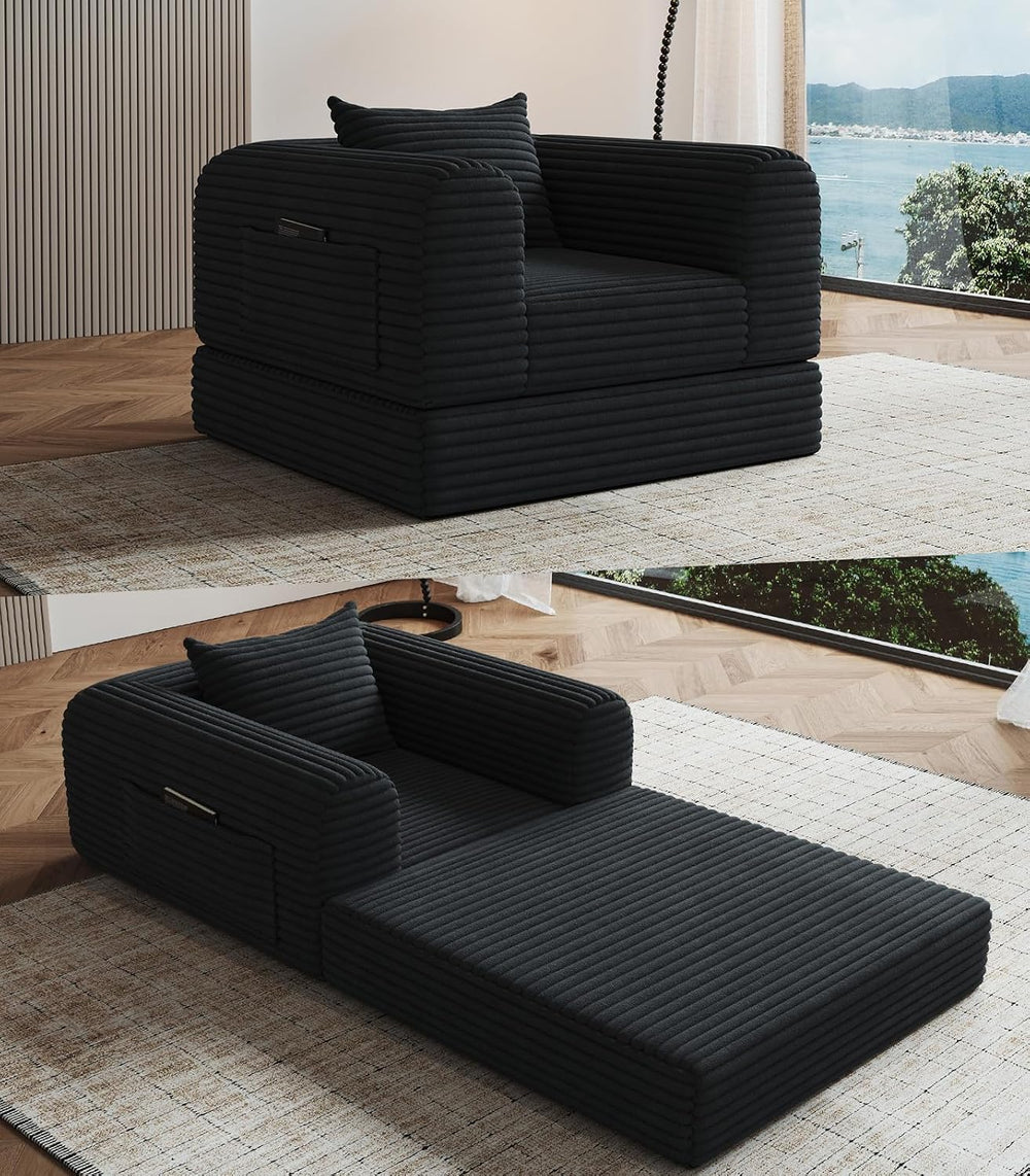 SYFERLORY Versatile 2 in 1 Boneless Armchair Chaise Lounge Chair Indoor, Conv...