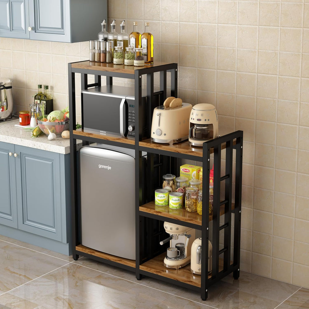Kitchen Bakers Rack, 4-Tier+3-Tier Workstation Organizer Shelf, Free Standing...