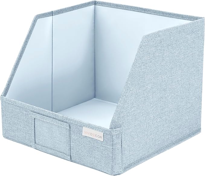 VIVIDECOR Open Front Trapezoid Closet Bins 12x12x10 – Easy Access Shelf