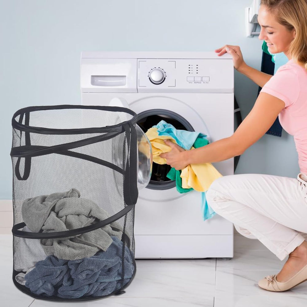 Seiritex Mesh Popup Laundry Hamper 115L Foldable Laundry Basket Extra Large C...