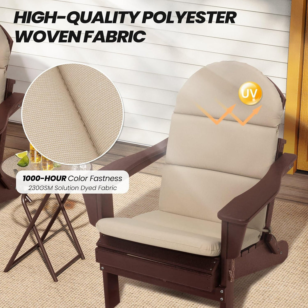 50x19.6 In Adirondack Chair Cushion Set of 2, Outdoor Chair Cushion