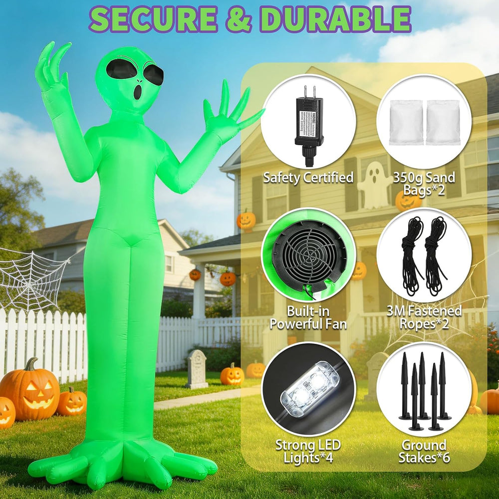 Halloween Inflatables Alien Outdoor Decoration 10FT Giant Alien Yard Dรฉcor