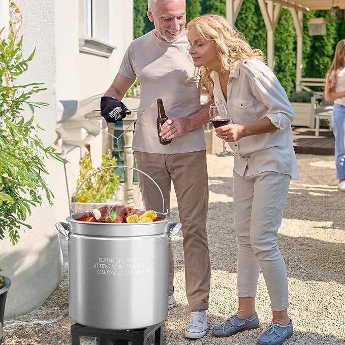 ROVSUN 50-Quart Stainless Steel Turkey Fryer & Seafood Boil Pot